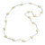 Long Acrylic Star Glass Bead Necklace in White/ Cream - 104cm Long - view 7