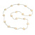 Long Acrylic Star Glass Bead Necklace in White/ Cream - 104cm Long - view 8