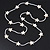 Long Acrylic Star Glass Bead Necklace in White/ Cream - 104cm Long - view 6