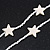 Long Acrylic Star Glass Bead Necklace in White/ Cream - 104cm Long - view 4