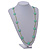 Long Mint Green Acrylic Star Glass Bead Necklace - 104cm Long - view 2