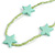 Long Mint Green Acrylic Star Glass Bead Necklace - 104cm Long - view 5