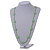 Long Acrylic Star Glass Bead Necklace in Mint Green - 104cm Long - view 2
