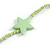 Long Acrylic Star Glass Bead Necklace in Mint Green - 104cm Long - view 6