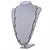 Long Light Grey Acrylic Star Metallic Silver Glass Bead Necklace - 104cm Long - view 2
