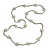 Long Light Grey Acrylic Star Metallic Silver Glass Bead Necklace - 104cm Long