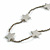 Long Light Grey Acrylic Star Metallic Silver Glass Bead Necklace - 104cm Long - view 5