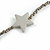 Long Light Grey Acrylic Star Metallic Silver Glass Bead Necklace - 104cm Long - view 6
