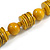 Dusty Yellow Wood Button & Bead Chunky Necklace - 60cm Long - view 5
