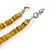 Dusty Yellow Wood Button & Bead Chunky Necklace - 60cm Long - view 6