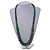 Long Graduated Wooden Bead Colour Fusion Necklace (Green/ Black/ Gold) - 78cm Long - view 2