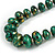 Long Graduated Wooden Bead Colour Fusion Necklace (Green/ Black/ Gold) - 78cm Long - view 4