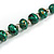 Long Graduated Wooden Bead Colour Fusion Necklace (Green/ Black/ Gold) - 78cm Long - view 5