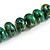 Long Graduated Wooden Bead Colour Fusion Necklace (Green/ Black/ Gold) - 78cm Long - view 6
