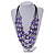 Multistrand Purple Sea Shell and Glass Bead Necklace - 80cm Long - view 3