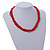 Red Glass Multistrand Twisted Necklace - 45cm L/ 7cm Ext - view 2
