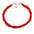 Red Glass Multistrand Twisted Necklace - 45cm L/ 7cm Ext - view 4