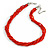 Red Glass Multistrand Twisted Necklace - 45cm L/ 7cm Ext
