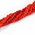 Red Glass Multistrand Twisted Necklace - 45cm L/ 7cm Ext - view 3