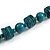 Teal Wood Button & Bead Chunky Necklace - 60cm Long - view 6