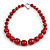 Cherry Red Wood Bead Necklace - 50cm L/ 3cm Ext - view 3