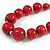Cherry Red Wood Bead Necklace - 50cm L/ 3cm Ext - view 4