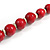 Cherry Red Wood Bead Necklace - 50cm L/ 3cm Ext - view 5