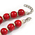 Cherry Red Wood Bead Necklace - 50cm L/ 3cm Ext - view 6