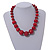 Cherry Red Wood Bead Necklace - 50cm L/ 3cm Ext - view 2