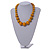 Dusty Yellow Wood Bead Necklace - 48cm L/ 3cm Ext - view 2