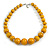 Dusty Yellow Wood Bead Necklace - 48cm L/ 3cm Ext - view 3
