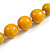 Dusty Yellow Wood Bead Necklace - 48cm L/ 3cm Ext - view 5