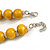 Dusty Yellow Wood Bead Necklace - 48cm L/ 3cm Ext - view 6