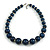 Dark Blue Wood Bead Necklace - 50cm L/ 3cm Ext - view 4