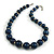 Dark Blue Wood Bead Necklace - 50cm L/ 3cm Ext