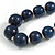 Dark Blue Wood Bead Necklace - 50cm L/ 3cm Ext - view 3