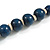 Dark Blue Wood Bead Necklace - 50cm L/ 3cm Ext - view 5