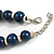 Dark Blue Wood Bead Necklace - 50cm L/ 3cm Ext - view 6