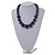 Dark Blue Wood Bead Necklace - 50cm L/ 3cm Ext - view 2