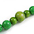 Chunky Green/ Lime Wood Bead Cotton Cord Necklace - 76cm L (Adjustable) - view 5