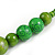 Chunky Green/ Lime Wood Bead Cotton Cord Necklace - 76cm L (Adjustable) - view 6