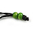 Chunky Green/ Lime Wood Bead Cotton Cord Necklace - 76cm L (Adjustable) - view 7