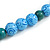 Chunky Light Blue/ Teal Wood Bead Cotton Cord Necklace - 76cm L (Adjustable) - view 5