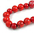Chunky Cherry Red/ Fire Red Wood Bead Cotton Cord Necklace - 76cm L (Adjustable) - view 4