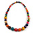 Stunning Round Wooden Bead Long Necklace in Multi/ 70cm Long - view 3