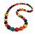 Stunning Round Wooden Bead Long Necklace in Multi/ 70cm Long - view 4