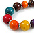 Stunning Round Wooden Bead Long Necklace in Multi/ 70cm Long - view 5