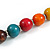 Stunning Round Wooden Bead Long Necklace in Multi/ 70cm Long - view 6