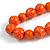Statement Orange Wooden Bead Black Cord Necklace - 76cm Long - view 4