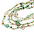 Long Multistrand Sea Shell/ Semiprecious Stone & Simulated Pearl Necklace in Green/ Antique White/ Brown - 100cm Length - view 4